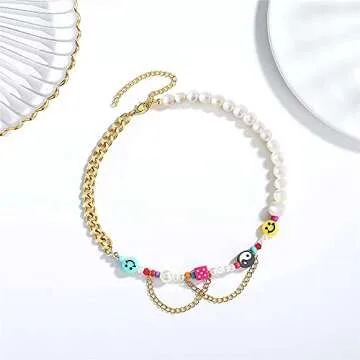 Happy Go Lucky Necklace Handmade Y2k Jewelry for Women