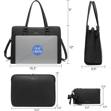 Keyli Laptop Bag Set for Women with USB Charging Port