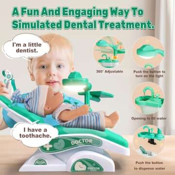 Doctor Kit for Toddlers 3-5, 31 Pcs Pretend Dentist Play Set, Kids Doctors Playset, Medical Kit Toys...