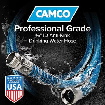 Camco TastePURE 10-Foot Premium RV Drinking Water Hose - Lead-Free & Kink-Resistant
