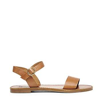 Steve Madden Donddi Flat Sandals: Chic Tan Leather Comfort