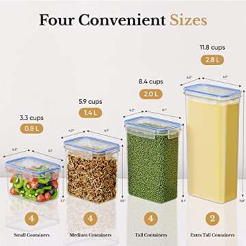 Airtight Food Storage Containers Set with Lids For Kitchen Organization 14 Pack - BPA Free Food Cani...