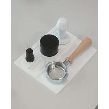 Normcore Tamping Mat - White Espresso Tamping Station - Coffee Tamper Mat - Patent Pending - Portafilter Mat For Baristas - Food Grade Non-Slip Silicone