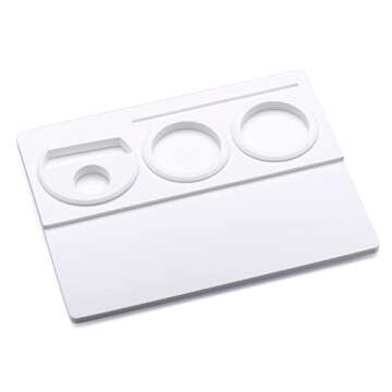 Normcore Tamping Mat - White Espresso Tamping Station - Coffee Tamper Mat - Patent Pending - Portafilter Mat For Baristas - Food Grade Non-Slip Silicone