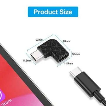USB C 90 Degree Adapter for Fast Charging & Data Transfer