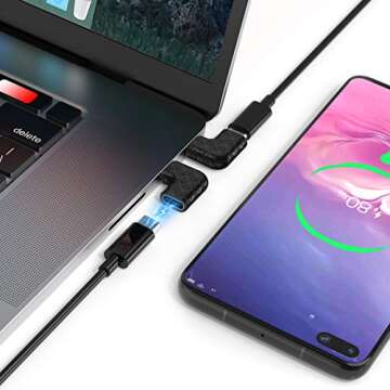 USB C 90 Degree Adapter for Fast Charging & Data Transfer