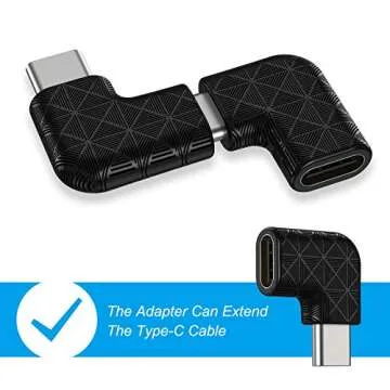 USB C 90 Degree Adapter for Fast Charging & Data Transfer