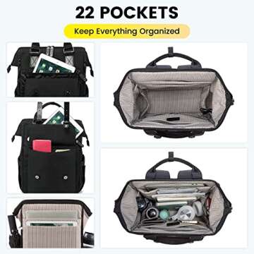 LOVEVOOK Laptop Backpack for Women Work Travel Commuter Backpack Business Computer Bag Doctor Nurse ...