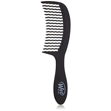 Wet Brush Detangling Comb, Black - Wide Tooth Hair Detangler with WaveTooth Design that Gently and G...