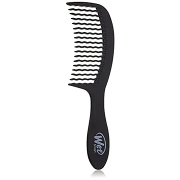Wet Brush Detangling Comb, Black - Wide Tooth Hair Detangler with WaveTooth Design that Gently and G...
