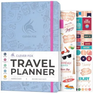 Clever Fox Travel Journal – Vacation & Road Trip Itinerary Planner Organizer & Traveling Memory Di...