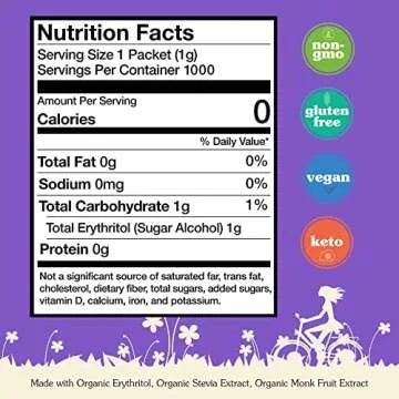 NuNaturals Organic Sweetener Stevia Monk Fruit Sugar-Free