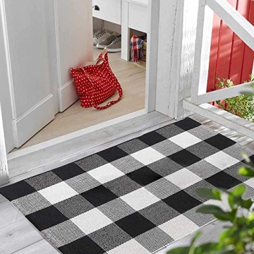 TimHome Buffalo Plaid Rug 27.5x43 Inches for Indoors Outdoors