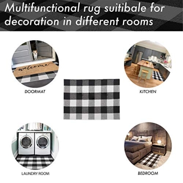 TimHome Buffalo Plaid Rug 27.5x43 Inches for Indoors Outdoors