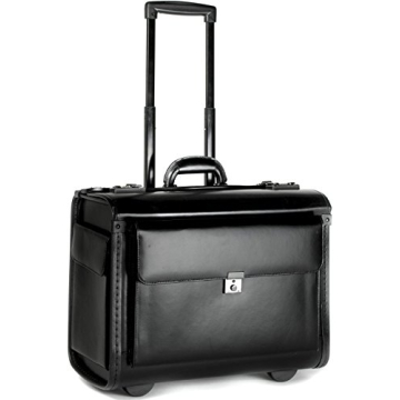 Elegant Black Bonded Leather Pilot Case for Professionals