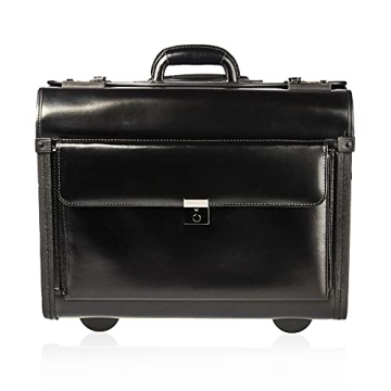 Elegant Black Bonded Leather Pilot Case for Professionals