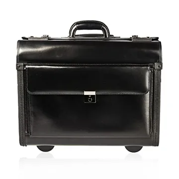 Elegant Black Bonded Leather Pilot Case for Professionals