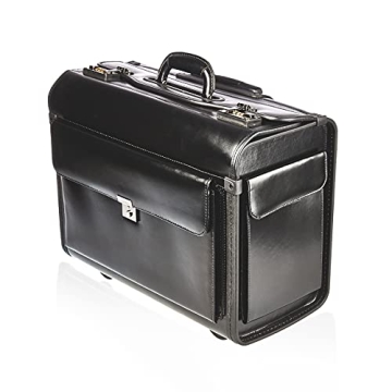 Elegant Black Bonded Leather Pilot Case for Professionals