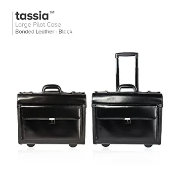 Elegant Black Bonded Leather Pilot Case for Professionals