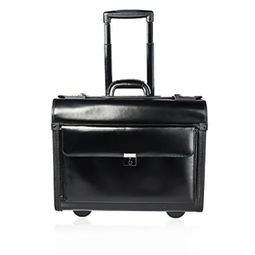 Elegant Black Bonded Leather Pilot Case for Professionals