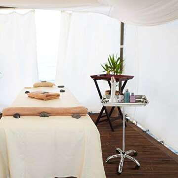 Konmee Adjustable Mayo Instrument Stand with Mobile Base and Removable Tray