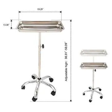 Versatile Height Adjustable Mayo Instrument Stand