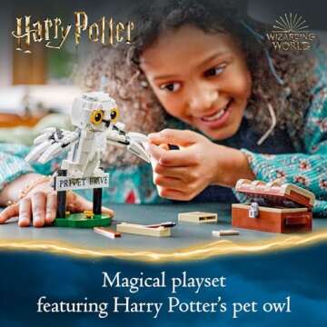 LEGO Harry Potter Hedwig at 4 Privet Drive, Buildable Fantasy Toy with a Harry Potter Owl Figure, Ha...