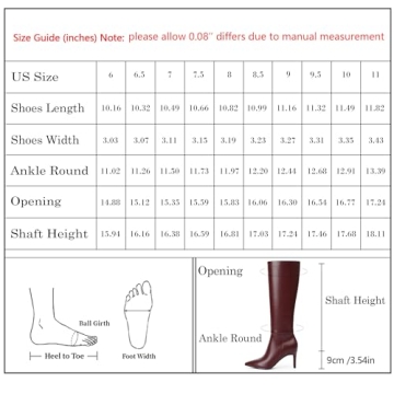 Elegant Easyfox Burgundy Knee High Boots for Women