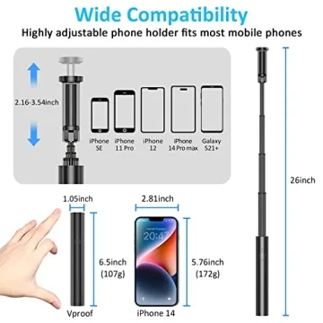 Vproof Monopod Selfie Stick Bluetooth for Ultimate Selfies