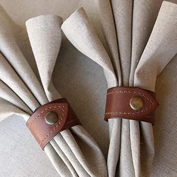 Elegant GGRXA Leather Napkin Rings Set for All Occasions