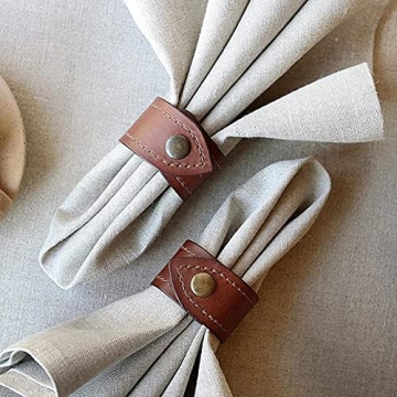 Elegant GGRXA Leather Napkin Rings Set for All Occasions