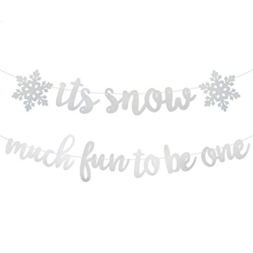 Snow Much Fun To Be One Birthday Banner for Girls