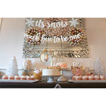 Delightful Snow Much Fun To Be One Birthday Banner