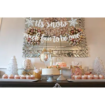 Delightful Snow Much Fun To Be One Birthday Banner