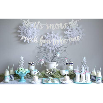 Delightful Snow Much Fun To Be One Birthday Banner