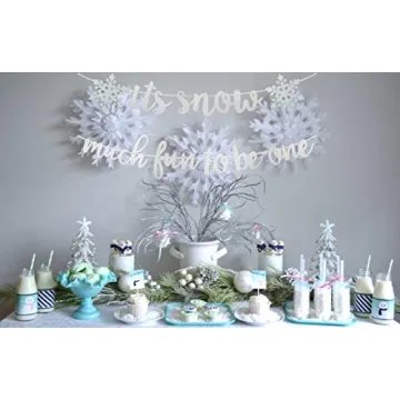 Delightful Snow Much Fun To Be One Birthday Banner