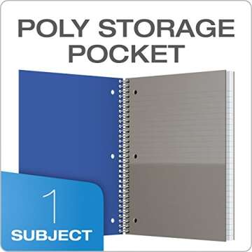 Oxford Spiral Notebooks, 1 Subject, College Ruled Paper, Durable Plastic Cover, 100 Sheets, Divider ...