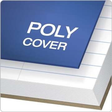 Oxford Spiral Notebooks, 1 Subject, College Ruled Paper, Durable Plastic Cover, 100 Sheets, Divider Pocket, 3 per Pack (10390), Red, Black and Blue