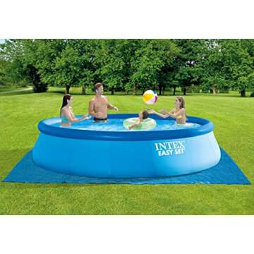INTEX 26175EH Easy Set Inflatable Swimming Pool Set: 18ft x 48in – Includes 1500 GPH Cartridge Filter Pump – Removable Ladder – Pool Cover – Ground Cloth