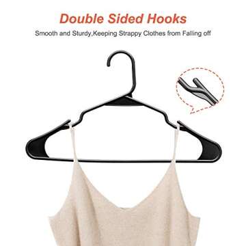 Pretigo Plastic Hangers 40 Pack - Durable & Versatile Clothes Organizers