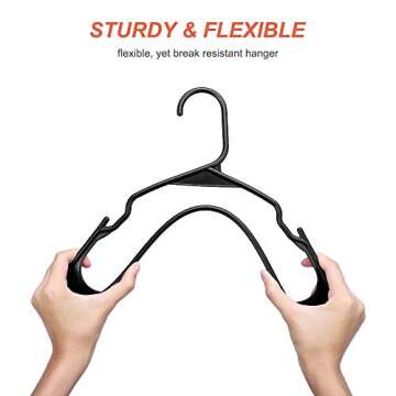 Pretigo Plastic Hangers 40 Pack - Durable & Versatile Clothes Organizers