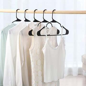 Pretigo Plastic Hangers 40 Pack - Durable & Versatile Clothes Organizers