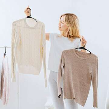 Pretigo Plastic Hangers 40 Pack - Durable & Versatile Clothes Organizers