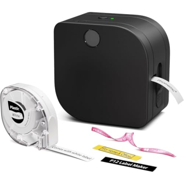 Phomemo Label Makers - Bluetooth Inkless Label Printer P12, Compact and Easy to Use for Home, Office...