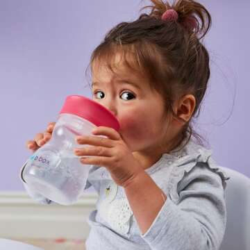 b.box Toddler Training Cup: Free Flow Opening, Great Transition from Sippy Cup to Big Kid Cup. BPA F...