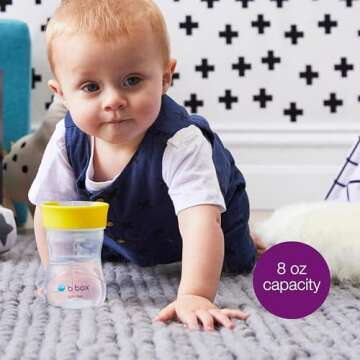 b.box Toddler Training Cup: Free Flow Opening, Great Transition from Sippy Cup to Big Kid Cup. BPA Free, Dishwasher safe. Ages 12+ months (Sage, 8oz)