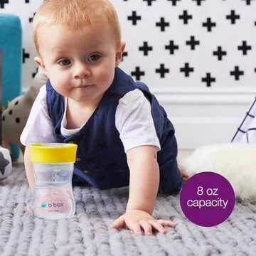 b.box Toddler Training Cup: Free Flow Opening, Great Transition from Sippy Cup to Big Kid Cup. BPA Free, Dishwasher safe. Ages 12+ months (Sage, 8oz)
