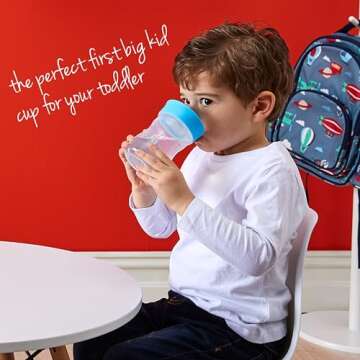 b.box Toddler Training Cup: Free Flow Opening, Great Transition from Sippy Cup to Big Kid Cup. BPA Free, Dishwasher safe. Ages 12+ months (Sage, 8oz)