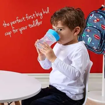 b.box Toddler Training Cup: Free Flow Opening, Great Transition from Sippy Cup to Big Kid Cup. BPA Free, Dishwasher safe. Ages 12+ months (Sage, 8oz)