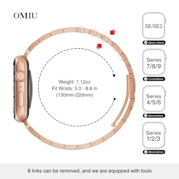 OMIU Adjustable Stainless Steel iWatch Band for Women